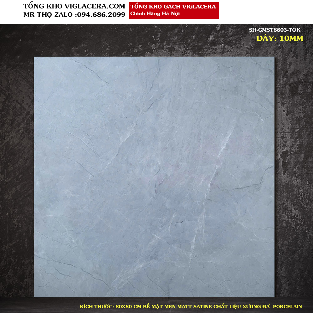 Gạch lát nền vân xi măng 80x80 Viglacera SH-GMST8803 Loại A1